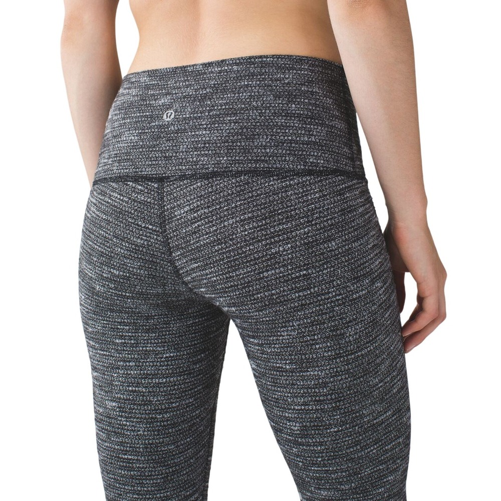 Lululemon Wunder Under Pant Coco Pique Black & White Full Length Size 6